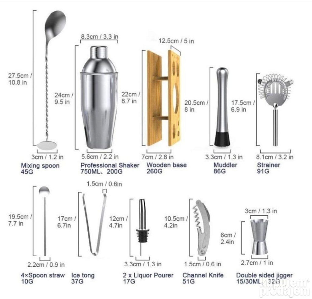 Set za pravljenje koktela, koktel set Inox - Image 3