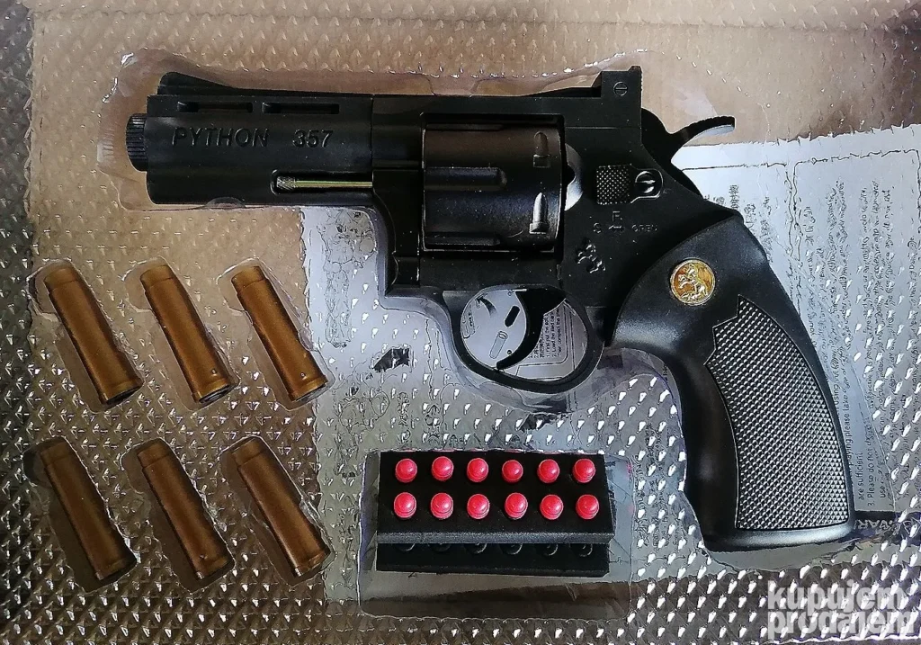 Metalni pištolj revolver sa EVA metkićima 16cm – Metalni pištolj revolver sa EVA metkićima 16cm - Image 3