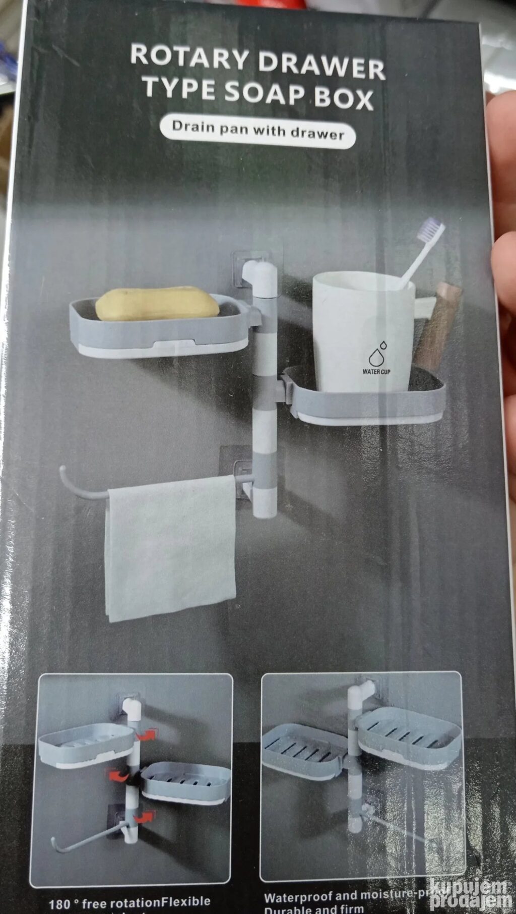 Polica sa dvostrukom posudom za sapun i držačem za peškire - Image 4