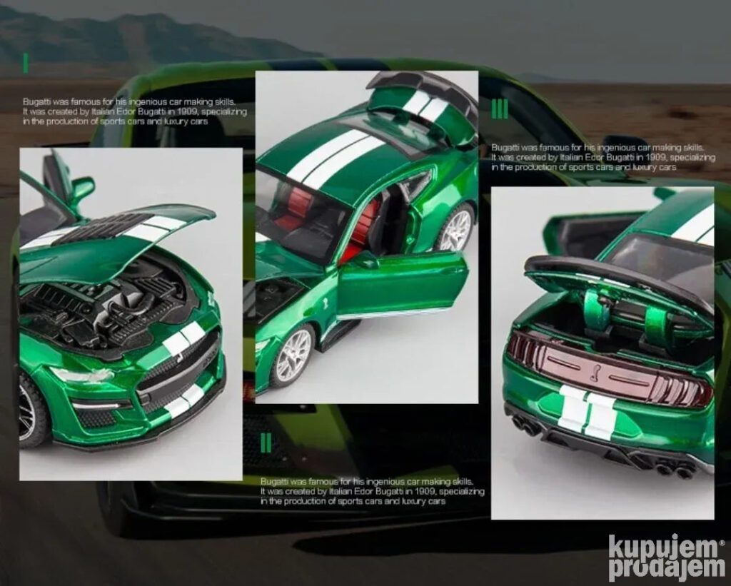 Ford mustang shelby 1:32 Beli metalni auto - Image 3